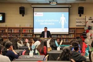 Superintendent speaks to HSA Monroe Middle students